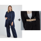 💝 Elegancki damski zestaw 3-częściowy długi kardigan bluzka spodnie rozmiary S-5XL