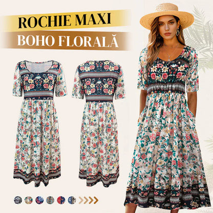 ✨【S-4XL】👗 Női elegáns bohém nyomtatott ruha