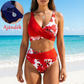 🌊 Virágmintás magas derekú női bikini szett, alakformáló, EU S-XL utánvétes