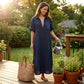 Damski minimalistyczny jednokolorowy maxi dress