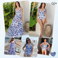 【👙👗 2 részes szett】Női két részes fürdőruha szett virágmintás szoknyával