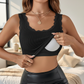 Kobieca, cienka, bezrękawnikowa koszulka ribbed cami z wbudowanymi miseczkami i koronką