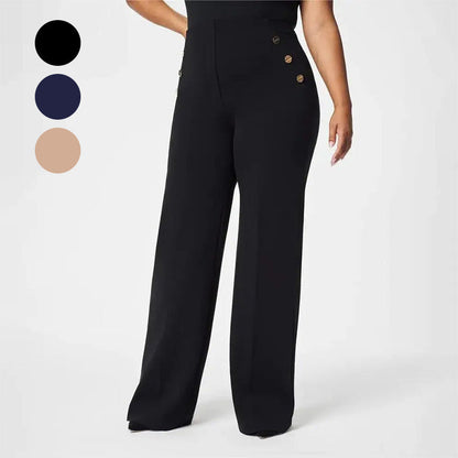 💥 Gorąca Wyprzedaż -49% OFF 💖 Damskie Plussize Spodnie z Wysokim Stanem i Szerokimi Nogawkami o Wysokiej Rozciągliwości