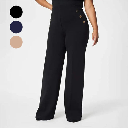 💥 Gorąca Wyprzedaż -49% OFF 💖 Damskie Plussize Spodnie z Wysokim Stanem i Szerokimi Nogawkami o Wysokiej Rozciągliwości