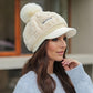 👒Damska ciepła czapka zimowa z krótkim rondem🥰