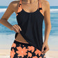 🌊🌴🌞 Női nyomtatott tankini és rövidnadrág 2 részes fürdőruha szett👙
