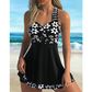 🏝️【S-4XL】👙 Női virágmintás egyrészes fürdőruha rövidnadrággal