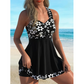🏝️【S-4XL】👙 Női virágmintás egyrészes fürdőruha rövidnadrággal