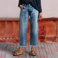 👖Retro Női Farmernadrág, Cropped, Egyenes Szárú🥰