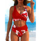 🌊 Virágmintás magas derekú női bikini szett, alakformáló, EU S-XL utánvétes
