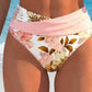 🌊 Virágmintás magas derekú női bikini szett, alakformáló, EU S-XL utánvétes