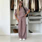 👚 OGRANICZONA CZASOWO 49% ZNIŻKI! ✨ Komplet damski – bluzka i spodnie z szerokimi nogawkami – miękki, przewiewny, do noszenia w domu 🌿