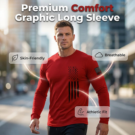 👕 OGRANICZONA CZASOWO 49% ZNIŻKI! ✨ Męska koszulka z długim rękawem z nadrukiem – ergonomiczny krój, S-5XL