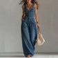 👖 45% KEDVEZMÉNY VÉGES IDŐRE! 💥Női farmer overall – Ujjatlan, V-nyakú, Széles szárú 💫