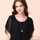 👚✨ Női prémium kevert anyagú testhezálló blúz – Elegáns denevérszárnyú ujjú, szegélyezett szegélyű tunika felső