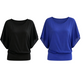 👚✨ Női prémium kevert anyagú testhezálló blúz – Elegáns denevérszárnyú ujjú, szegélyezett szegélyű tunika felső