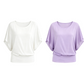 👚✨ Női prémium kevert anyagú testhezálló blúz – Elegáns denevérszárnyú ujjú, szegélyezett szegélyű tunika felső