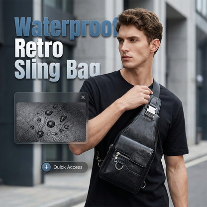 🎒 Vízálló retro bőr válltáska, stílusos és praktikus napi ingázáshoz