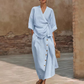 👗Női alkalmi wrap felső & oldalsó gombos szoknya szett – Elegáns 2 részes nyári szett ✨
