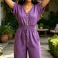 ⌛Időszakos ajánlat - Női derékformázó V-nyakú jumpsuit