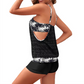 Koszulka koronkowa Resort-Wear i szorty w tropikalne wzory