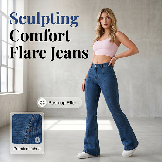 👖Női klasszikus slim fit sztreccs kiszélesedő farmernadrág