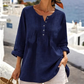 ⌛Oferta Limitowana Czasowo - Bluzka Damska z Długim Rękawem, Plisowana, z Dekoltem Henley