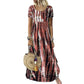 Modny teraz⭐💃 Powiewna midi w stylu tie-dye z eleganckim drapowaniem – uniwersalny styl na wakacje i miejskie spacery