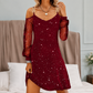 👗🔥 49% ZNIŻKI – OGRANICZONA CZASOWO! Elegancka sukienka damska z odkrytymi ramionami i siateczkowymi rękawami ✨ Styl wyrafinowany, kobiecy i idealny na każdą okazję.