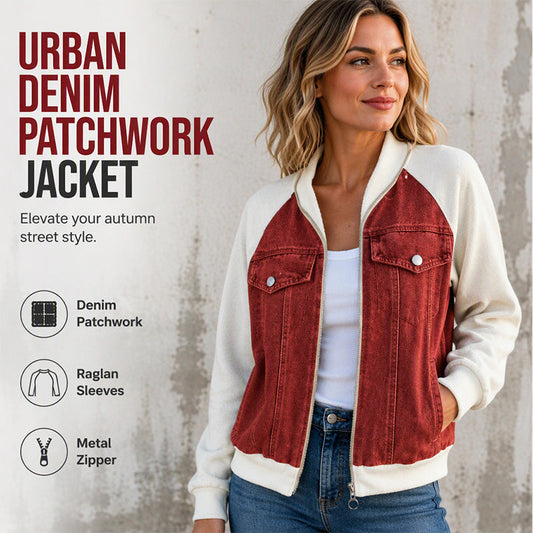 🎁Nowości 49% ZNIŻKI💥Kreatywna damska kurtka jeansowa z wstawkami 🧥 – Odważny streetwear na codzienne chłodne stylizacje