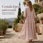 Rochie Maxi Boho cu Imprimeu Botanic – Decolteu V, Mâneci Lungi, Lejeră & Feminină, 3 Culori, Mărimi M-3XL