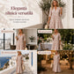 Rochie Maxi Boho cu Imprimeu Botanic – Decolteu V, Mâneci Lungi, Lejeră & Feminină, 3 Culori, Mărimi M-3XL