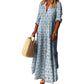 Rochie Maxi Boho cu Imprimeu Botanic – Decolteu V, Mâneci Lungi, Lejeră & Feminină, 3 Culori, Mărimi M-3XL