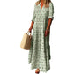 Rochie Maxi Boho cu Imprimeu Botanic – Decolteu V, Mâneci Lungi, Lejeră & Feminină, 3 Culori, Mărimi M-3XL