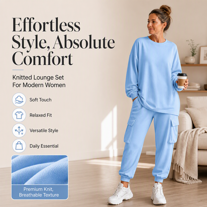 Modne teraz👚👖 Komplet z topem przy szyi i spodniami cargo – luźny krój i kieszenie typu utility do swobodnego codziennego stylu