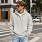 ⏰️OGRANICZONA OFERTA -49% I DARMOWA DOSTAWA! ✨Męska bluza z kapturem na zamek typu quarter-zip z dzianiny