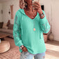 ✨ Bluza z dzianiny z kapturem, koronkowe kwiatowe rękawy, luźny fason | S‑3XL, 4 kolory