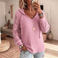 ✨ Bluza z dzianiny z kapturem, koronkowe kwiatowe rękawy, luźny fason | S‑3XL, 4 kolory