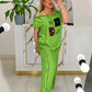 👖 OGRANICZONA CZASOWO 49% ZNIŻKI! ✨ Top damski z odkrytymi ramionami i spodnie z szerokimi nogawkami