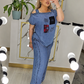 👖 OGRANICZONA CZASOWO 49% ZNIŻKI! ✨ Top damski z odkrytymi ramionami i spodnie z szerokimi nogawkami