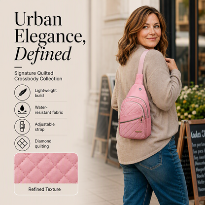 Lekka pikowana torba crossbody sling damska, wygodna torba na ramię