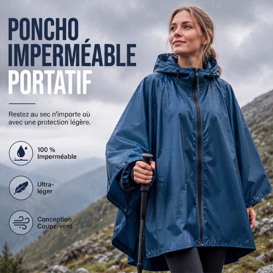 🌧️✨ Nieprzemakalny ponczo unisex, ultralekki 320 g, z kapturem, składany — trekking, jazda na rowerze, podróże — 9 kolorów ❤️