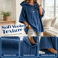 Bluza dżinsowa w stylu „washed”, o kroju oversize, z rękawami 3/4 i kapturem ze sznurkiem — jasnoniebieska, granatowa — rozmiary S–3XL