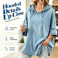 Bluza dżinsowa w stylu „washed”, o kroju oversize, z rękawami 3/4 i kapturem ze sznurkiem — jasnoniebieska, granatowa — rozmiary S–3XL