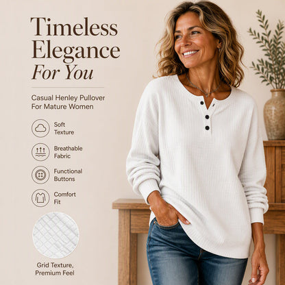 🔥49% ZNIŻKI! Damska Casual Bluza z Dzianiny Wafelkowej