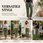 Damskie Casual Spodnie Cargo o Prostych Nogawkach