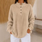 Damski sweter typu Henley z dzianiny waflowej