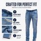 👖✨Bestseller - Denim Joggers o kroju slim-fit z elastyczną talią – łatwy styl typu pull-on i czysty, zwężany wygląd do codziennego noszenia