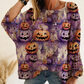 Damski sweter na Halloween z dynią, szydełkowy, dzianinowy