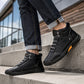 Męskie buty vintage z trwałej skóry PU